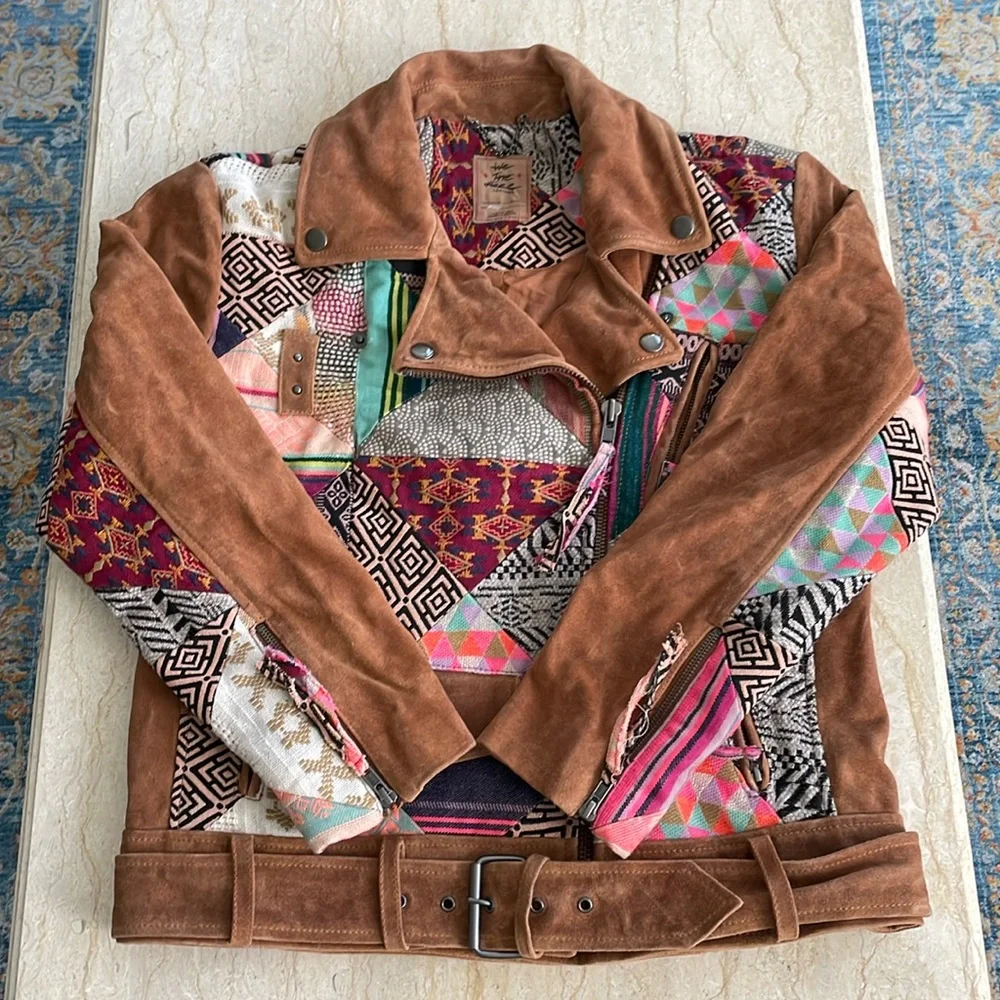 NWOT We The Free Vintage Style Cow Leather Jacket. S. Rare! $950 - Picture 3 of 15